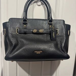 Coach Black Pebbled Leather Satchel